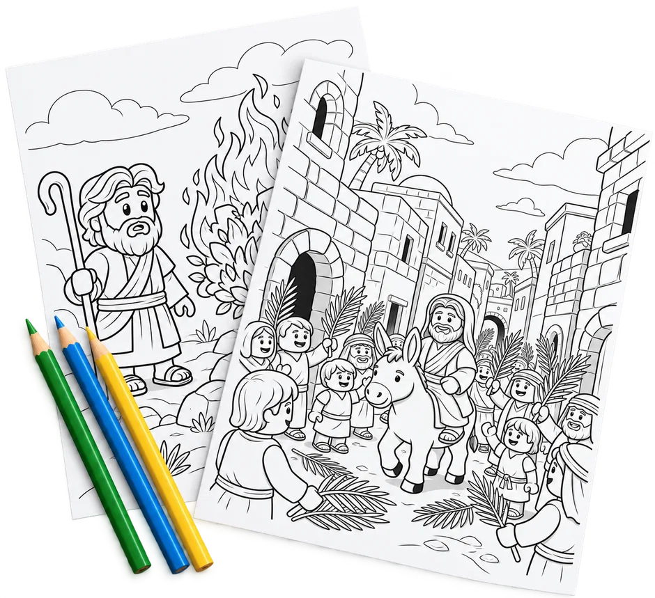 Desenhos bíblicos em preto e branco para colorir